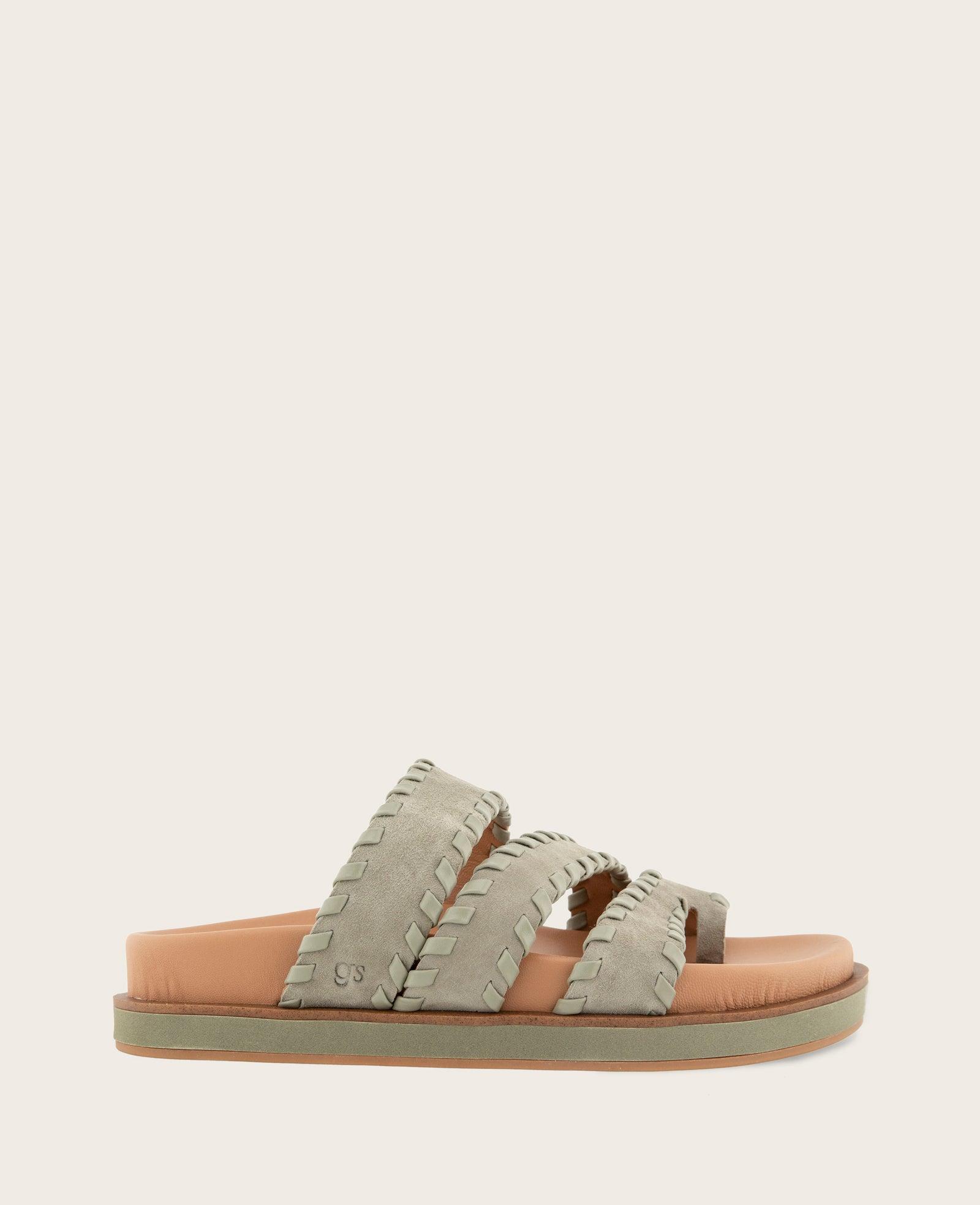 Gentle Souls - Niles Suede Whip Stitch Band Sandal by GENTLE SOULS