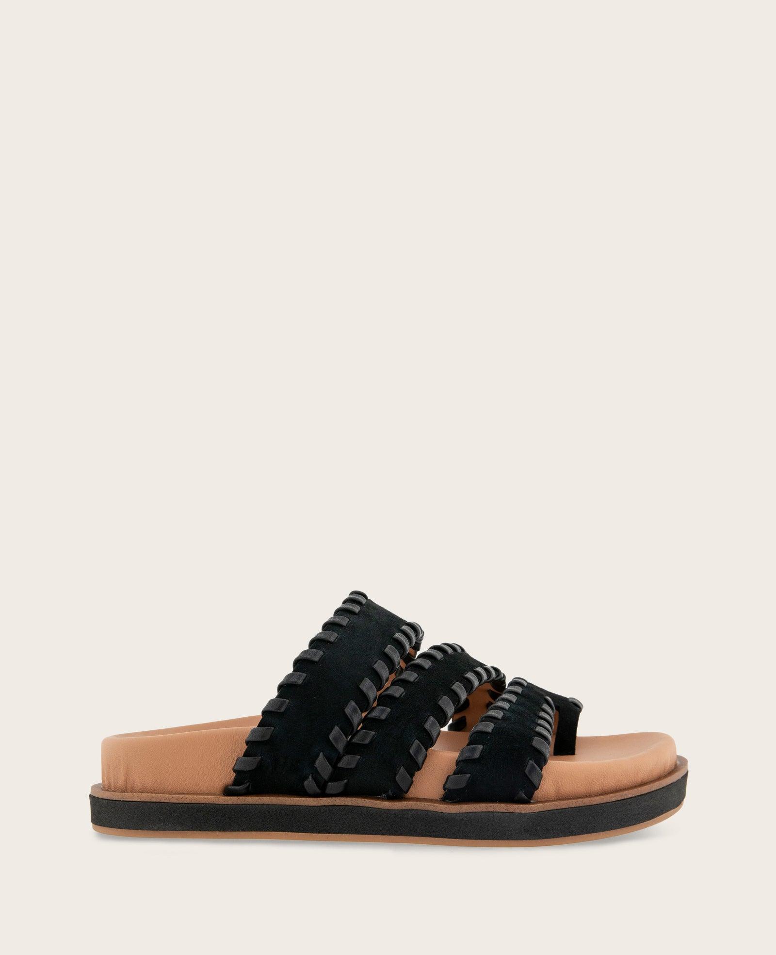 Gentle Souls - Niles Suede Whip Stitch Band Sandal by GENTLE SOULS