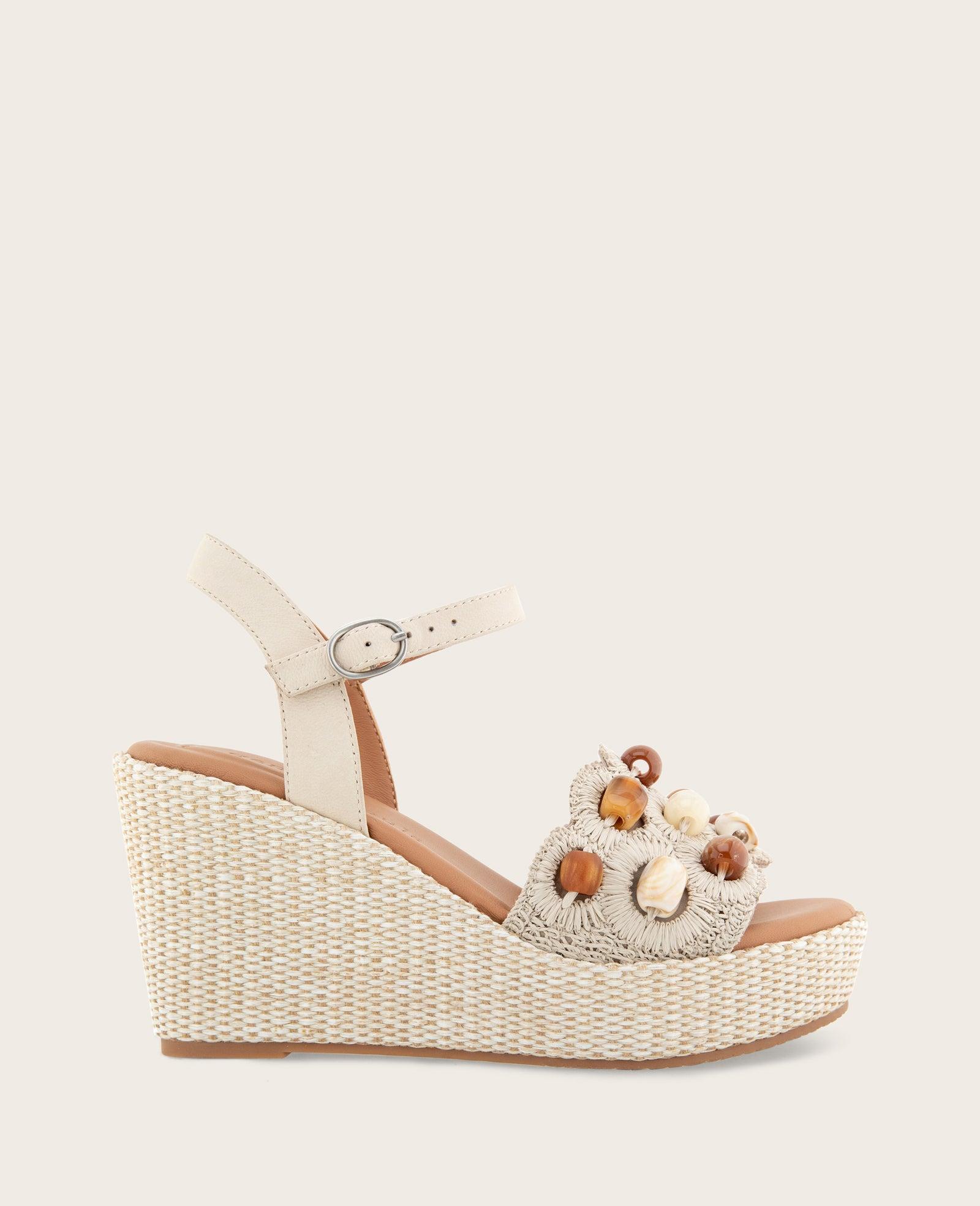Gentle Souls - Nolina Stone Embellished Espadrille Wedge by GENTLE SOULS