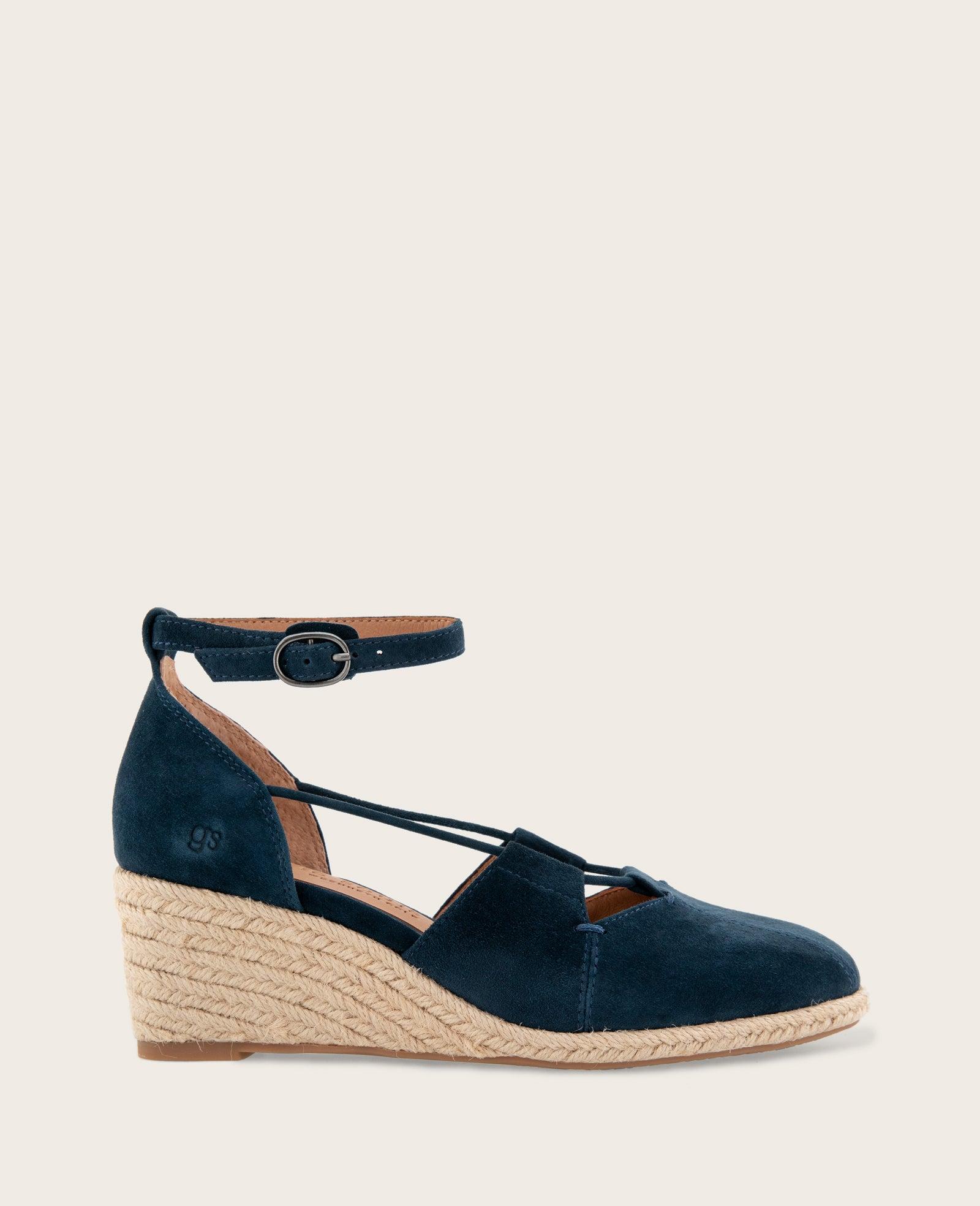Gentle Souls - Ori Suede Closed Toe Espadrille Wedge by GENTLE SOULS
