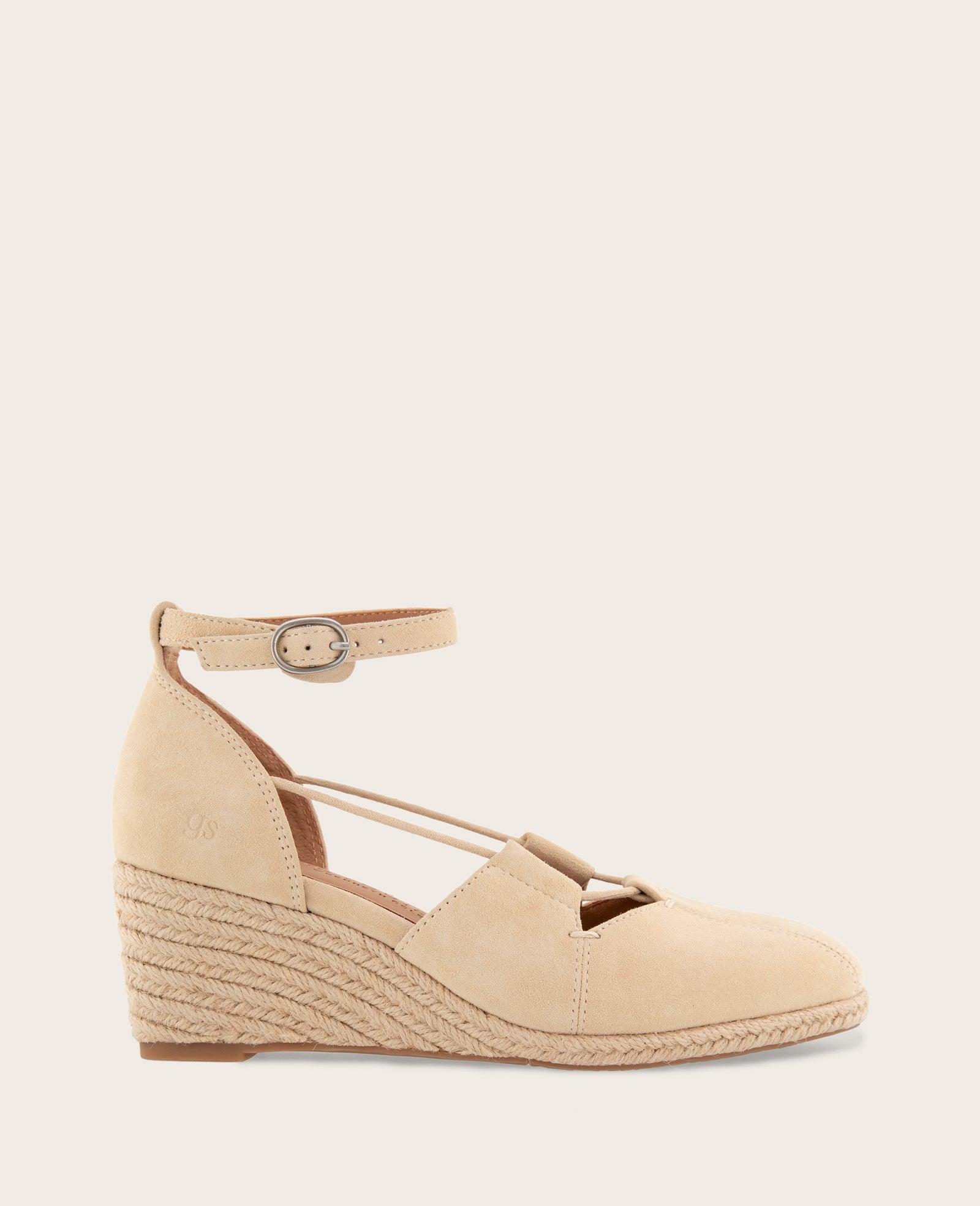 Gentle Souls - Ori Suede Closed Toe Espadrille Wedge by GENTLE SOULS