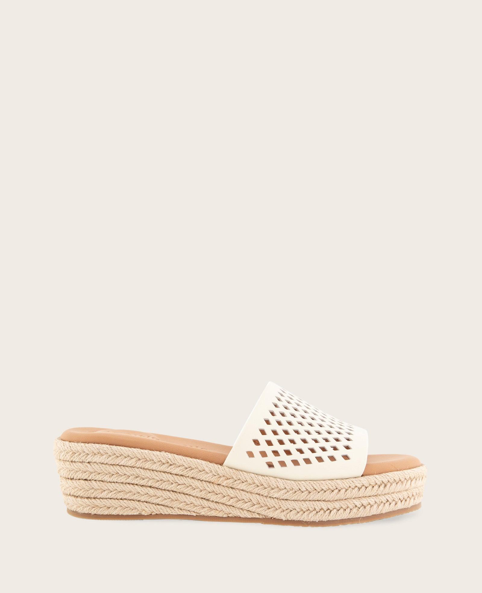 Gentle Souls - Vandy Perforated Leather Espadrille Wedge Sandal by GENTLE SOULS