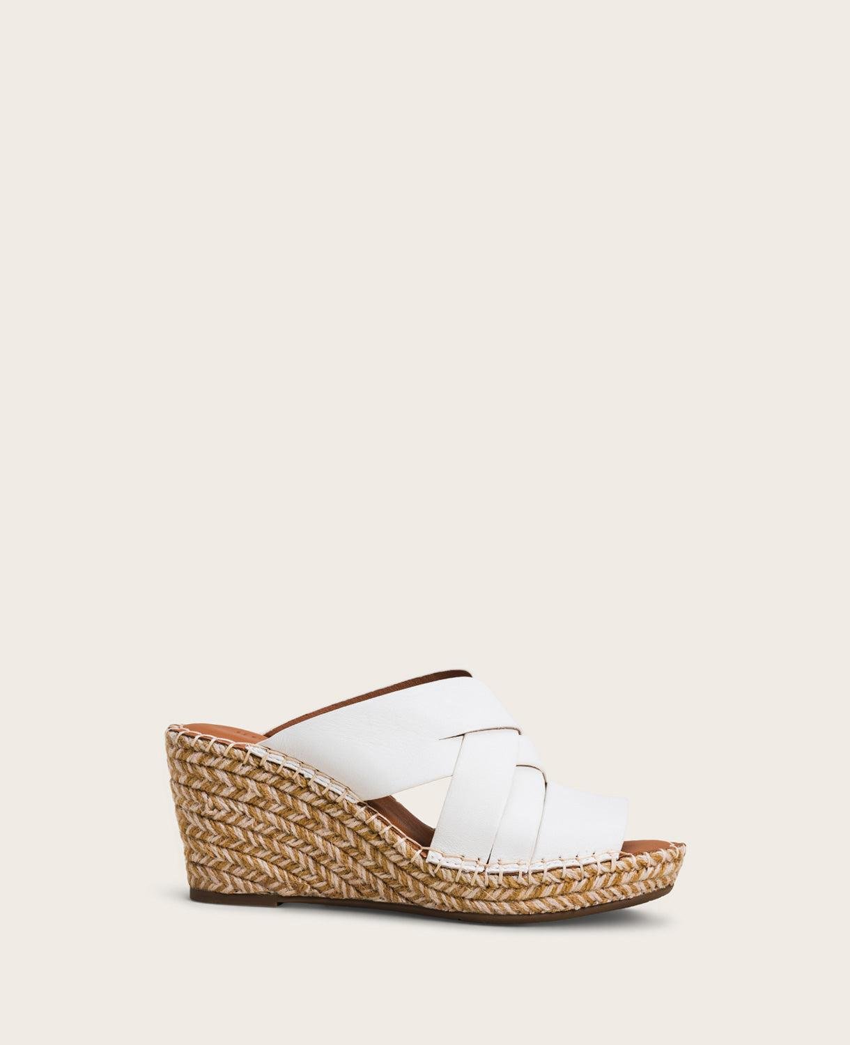 Gentle Souls | Charli Leather Woven Espadrille Wedge by GENTLE SOULS