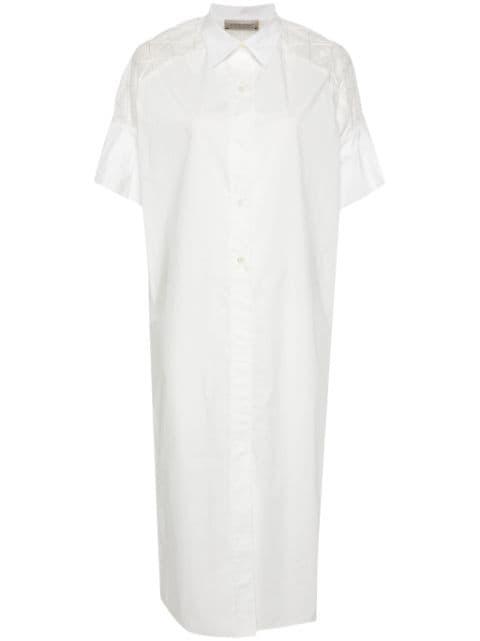 sheer-panelled shirt maxi dress by GENTRY PORTOFINO