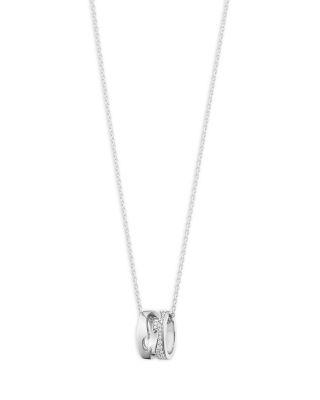18K White Gold Fusion Diamond (0.22 tcw) Open Pendant Necklace by GEORG JENSEN