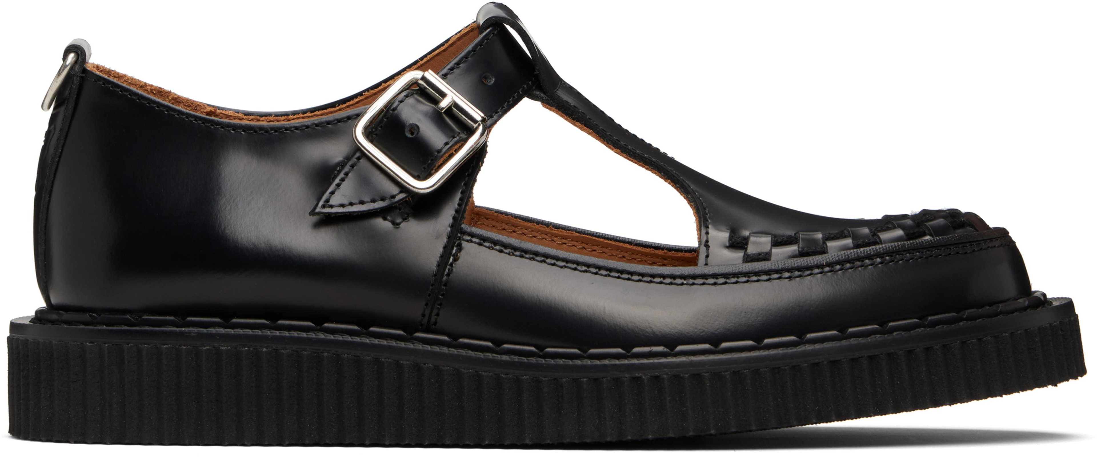 Black Hatton T-Bar Sandal Loafers by GEORGE COX