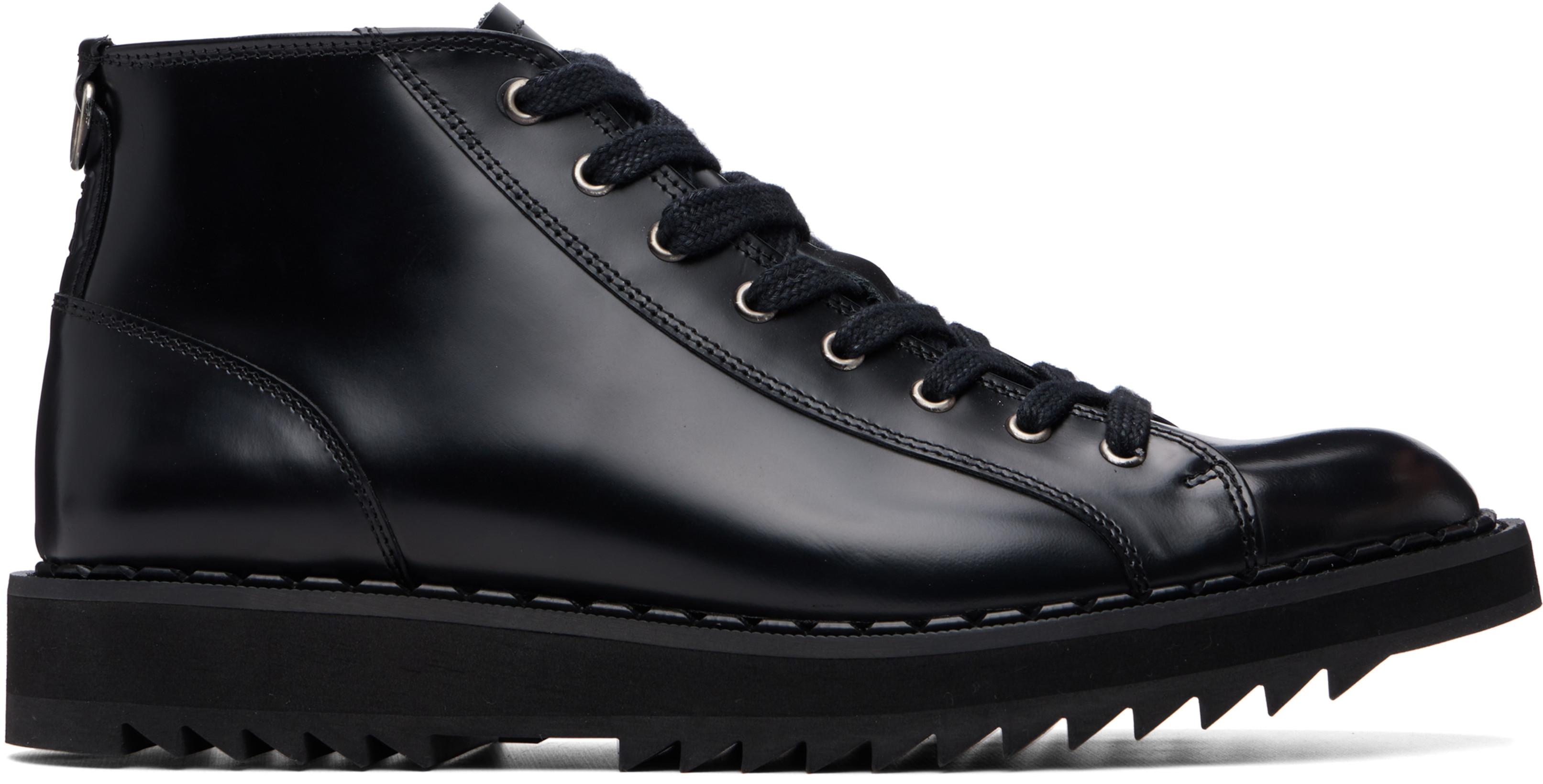 Black Ripple Monkey Boots by GEORGE COX