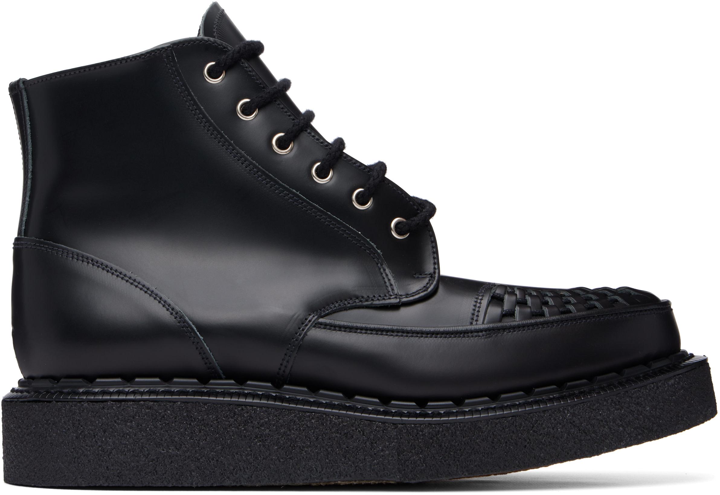 Black Skipton Eyelet Boots by GEORGE COX