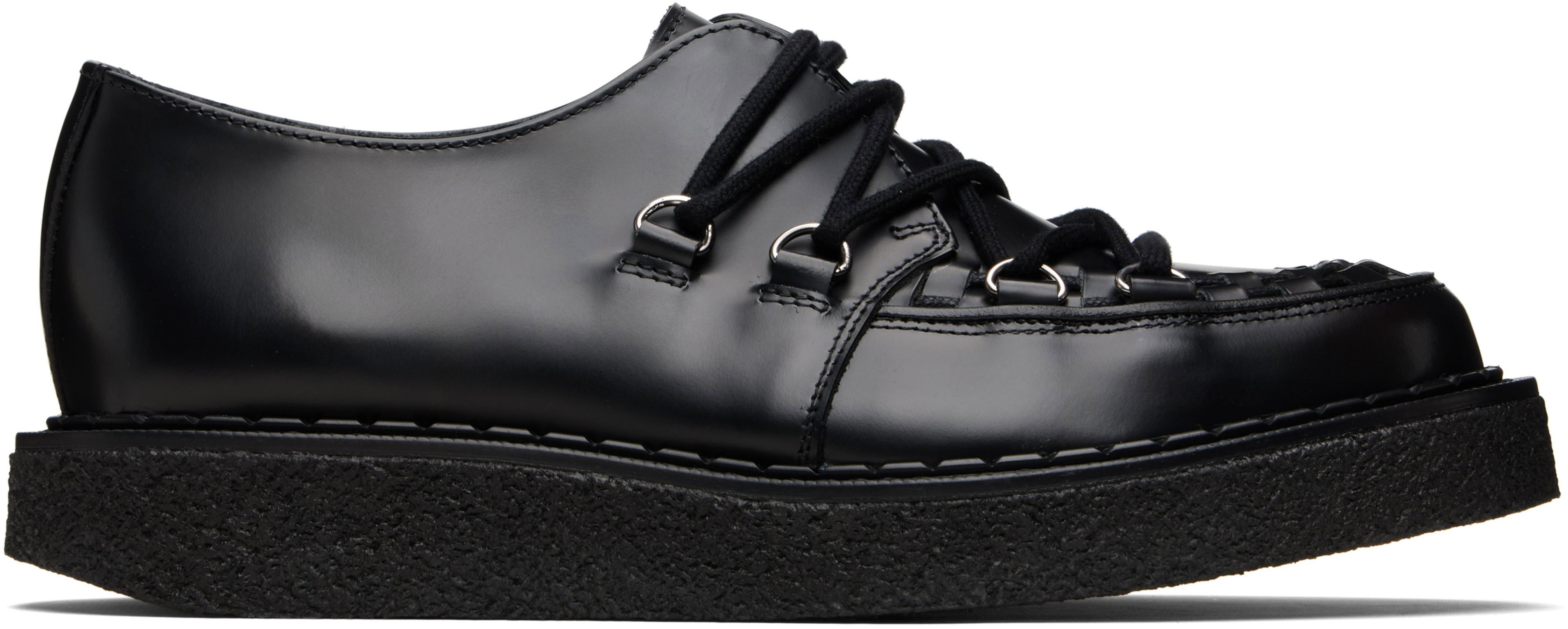 Black Uniform Experiment Edition Tie-Down Hatton Derbys by GEORGE COX