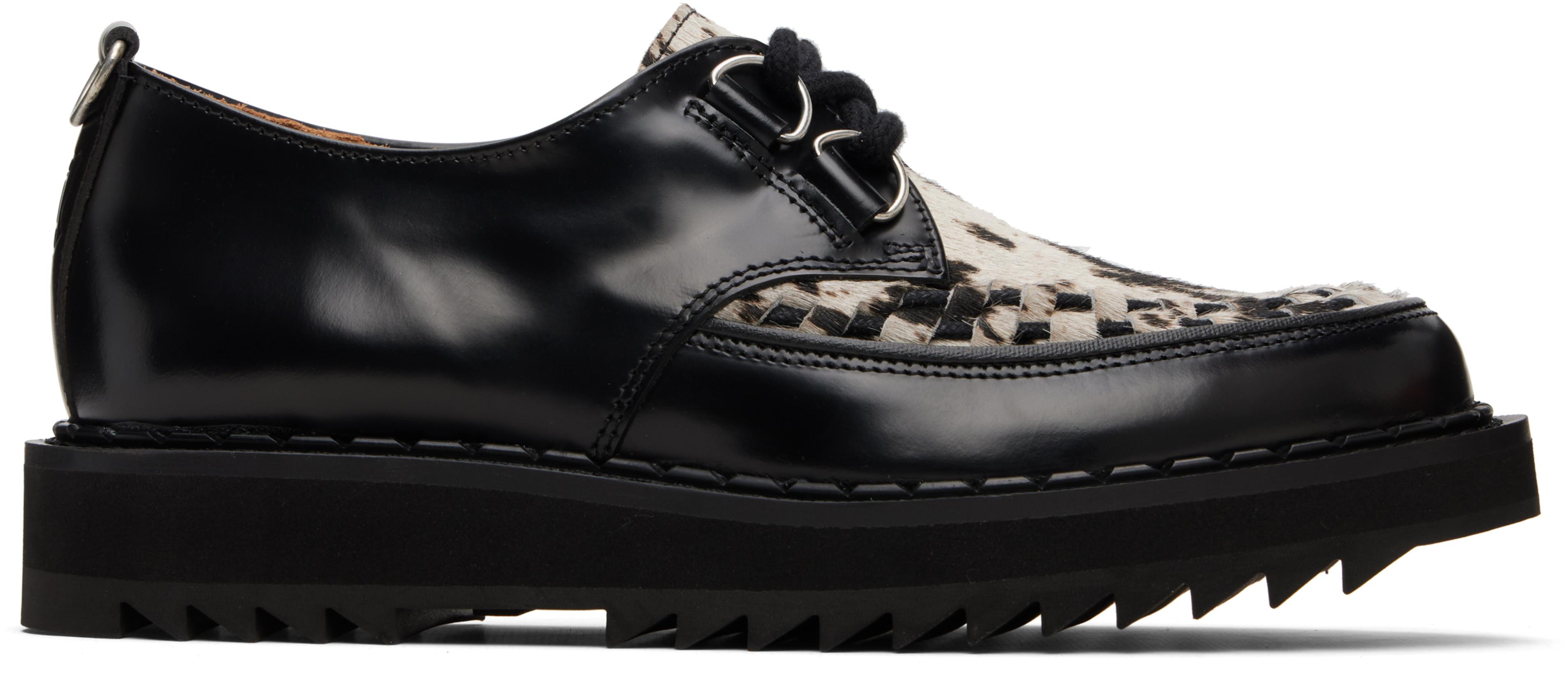 Black & Off-White Ripple Hatton Derbys by GEORGE COX