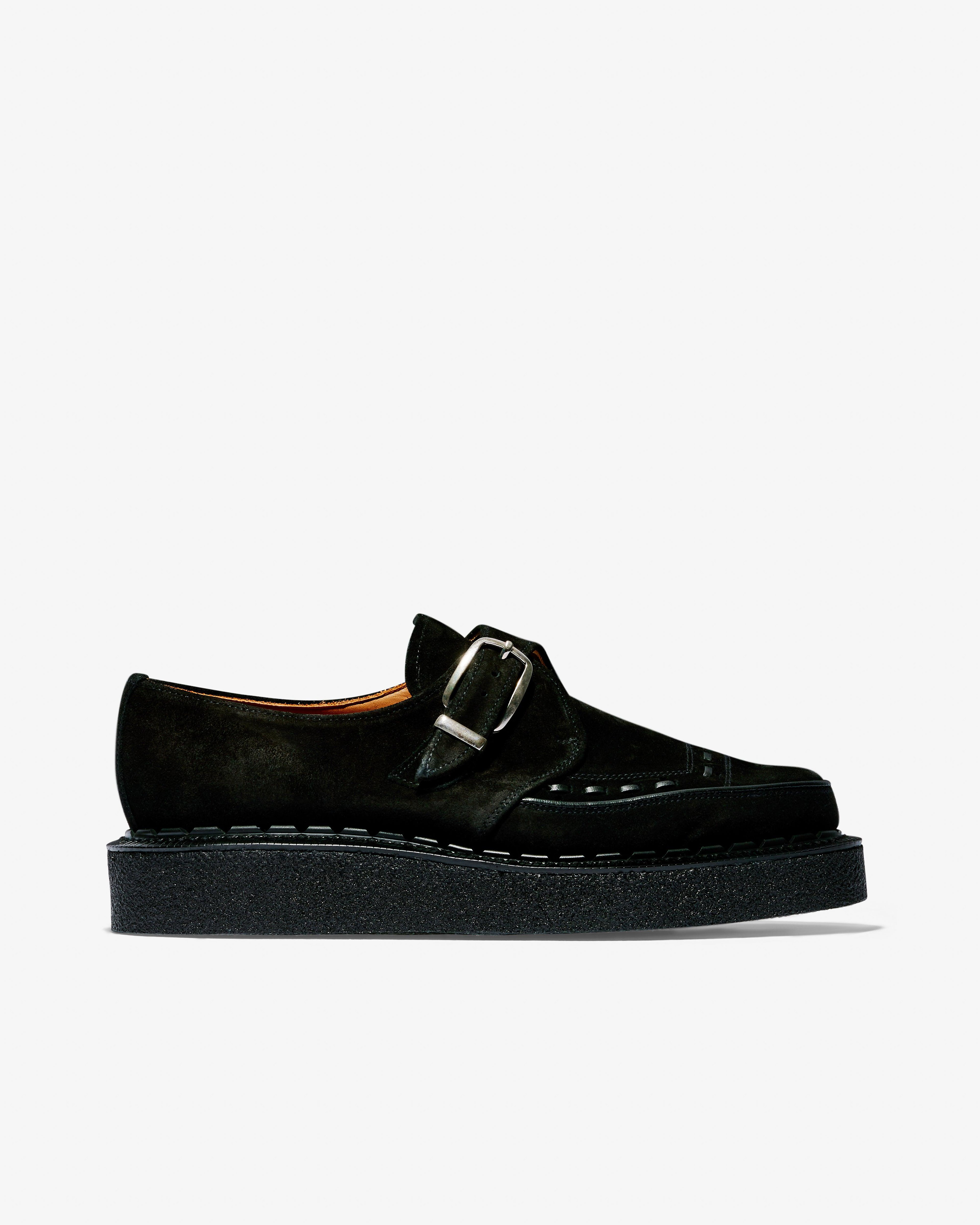 George Cox - Men’s Diano Monk Shoe - (Black Suede) by GEORGE COX