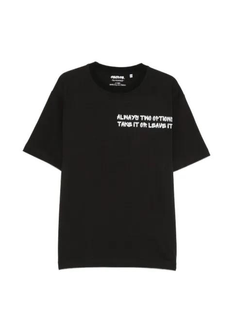 slogan-print barcode-print T-shirt by GEORGE.