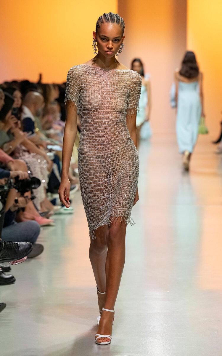 Georges Hobeika - Embellished Chainmail Midi Dress - Silver - - Only At Moda Operandi by GEORGES HOBEIKA