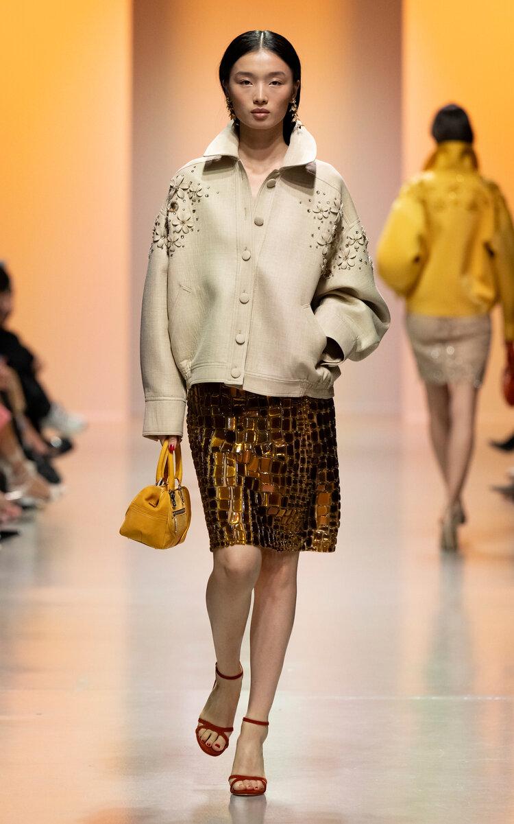 Georges Hobeika - Embellished Gabardine Jacket - Tan - - Only At Moda Operandi by GEORGES HOBEIKA