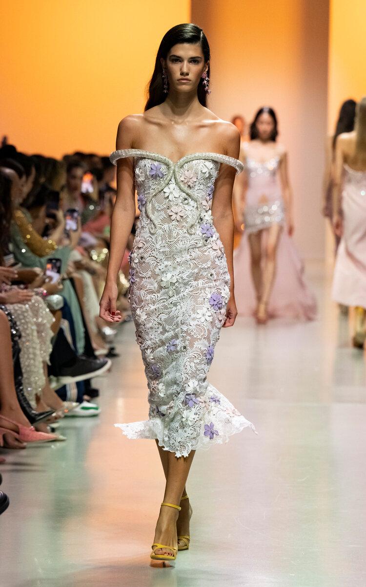 Georges Hobeika - Embellished Off-The-Shoulder Lace Midi Dress - White - - Only At Moda Operandi by GEORGES HOBEIKA