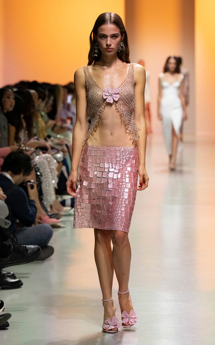 Georges Hobeika - Embellished Tulle Midi Skirt - Pink - - Only At Moda Operandi by GEORGES HOBEIKA