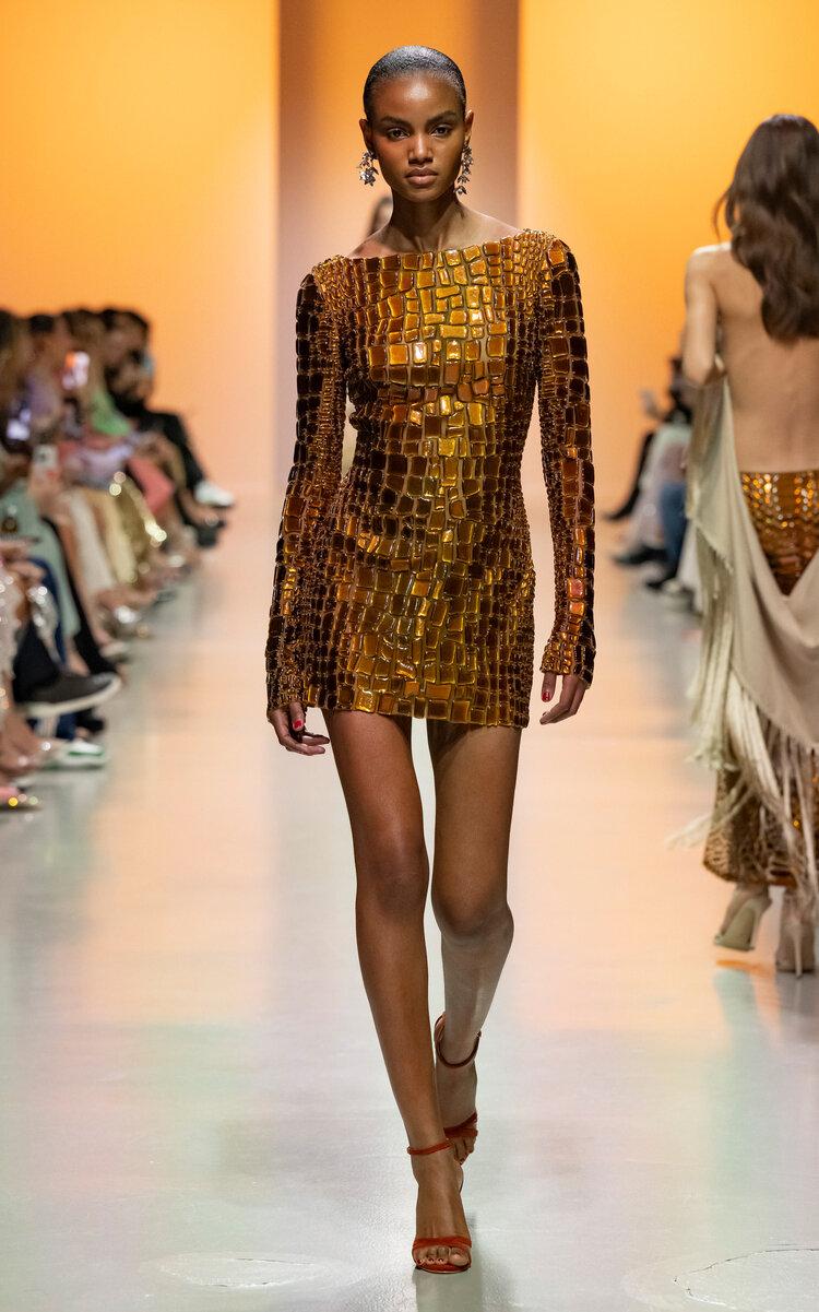 Georges Hobeika - Embellished Tulle Mini Dress - Bronze - - Only At Moda Operandi by GEORGES HOBEIKA