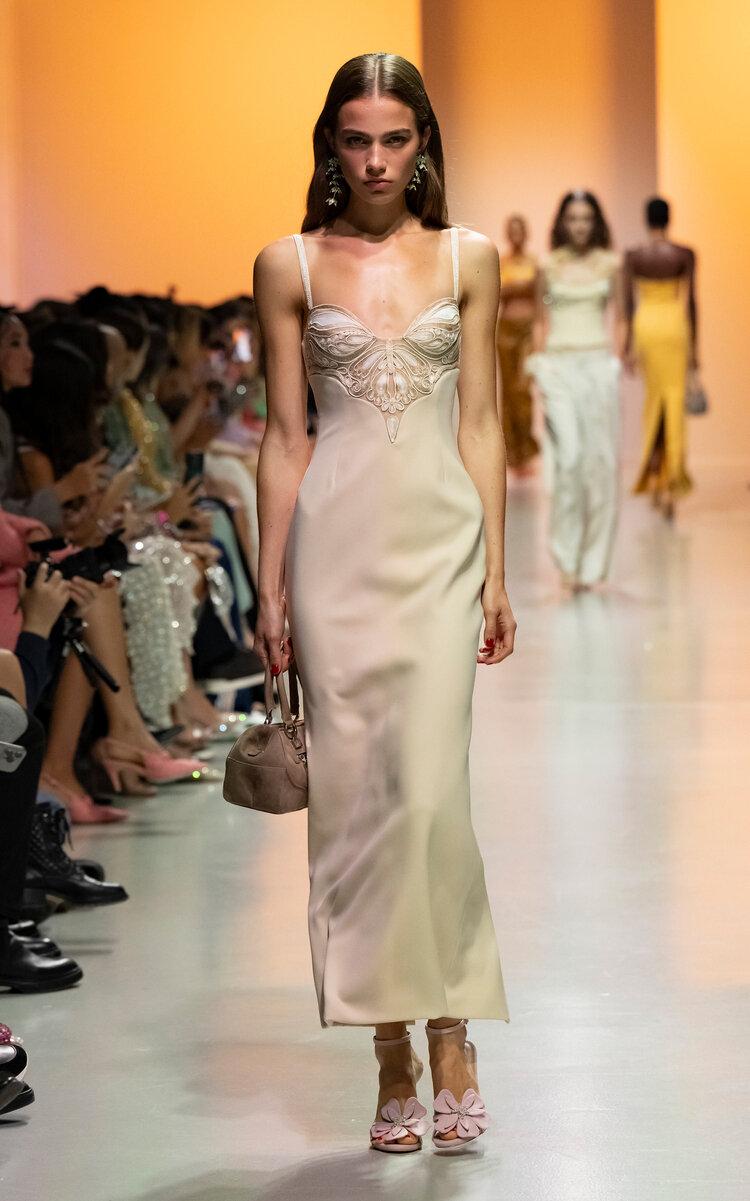 Georges Hobeika - Embroidered Crepe Maxi Dress - Off-White - - Only At Moda Operandi by GEORGES HOBEIKA