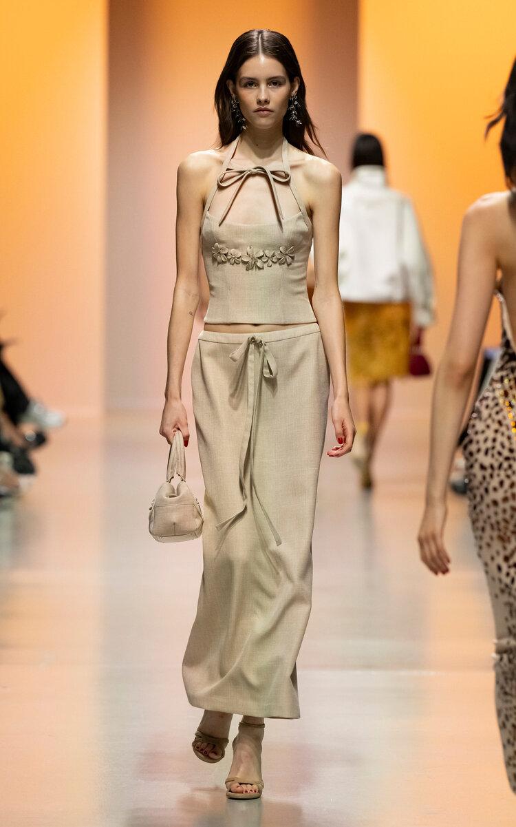 Georges Hobeika - Linen Maxi Skirt - Tan - - Only At Moda Operandi by GEORGES HOBEIKA