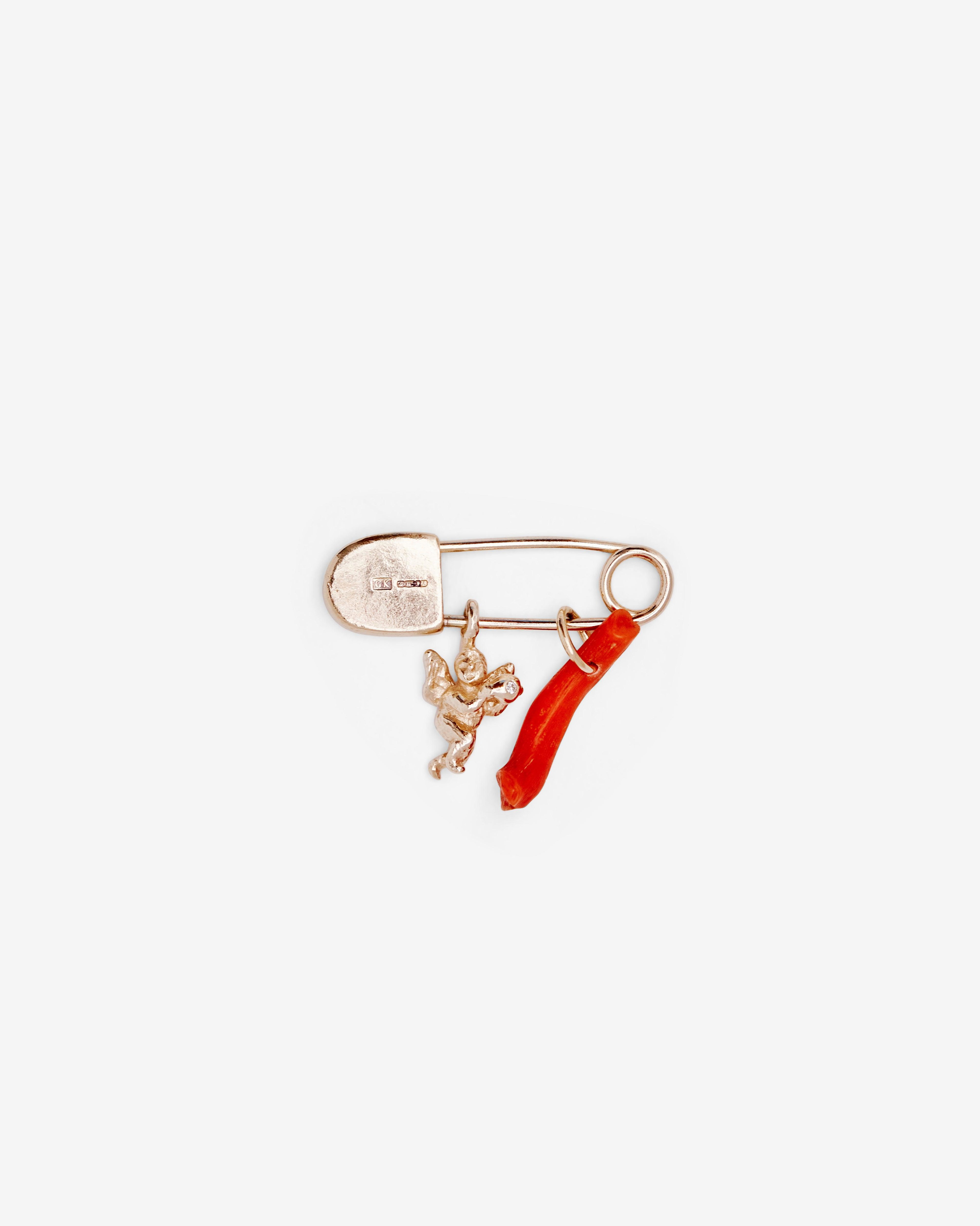 Georgia Kemball - Tiny Diamond Cherub Pin - (Gold) by GEORGIA KEMBALL
