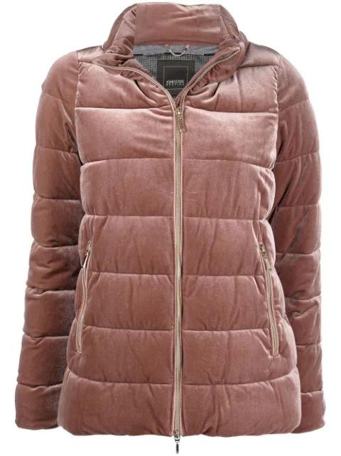 velvet-finish puffer jacket by GEOX