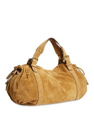 24H Suede Handbag by GERARD DAREL