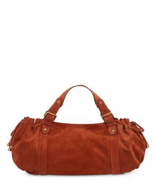24H Suede Handbag by GERARD DAREL