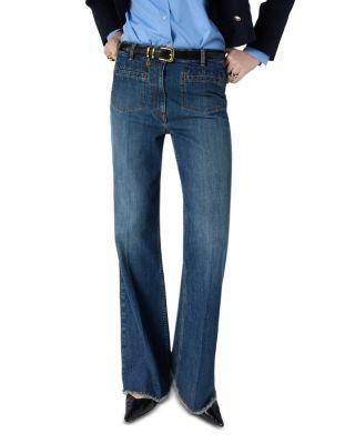 Amandie Bootcut Frayed Hem Jeans in Blue by GERARD DAREL