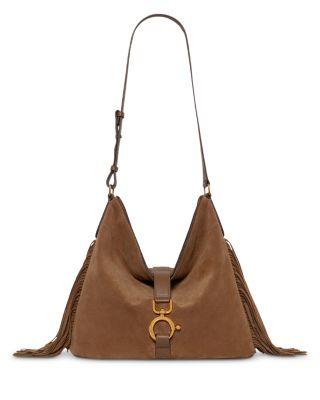 Deva Fringe Suede Hobo Bag by GERARD DAREL