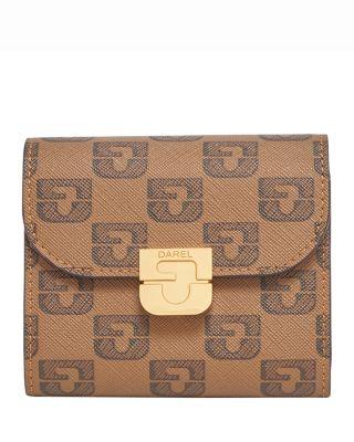 Mini Logo Print Leather Wallet by GERARD DAREL