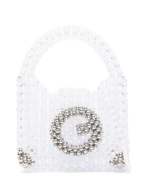 bead-embellished tote bag by GERMANIER