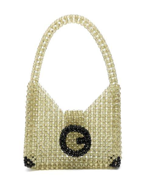 bead-embellished two-tone shoulder bag by GERMANIER