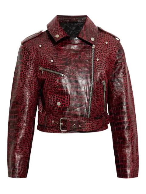 GZbasilia crocodile-effect leather jacket by GESTUZ