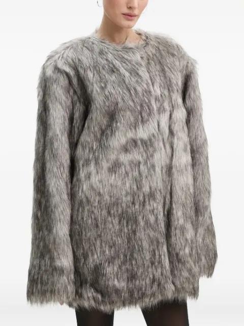 WiliaGZ  mottled-faux-fur coat by GESTUZ