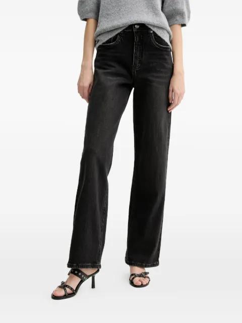 black straight-leg jeans by GESTUZ