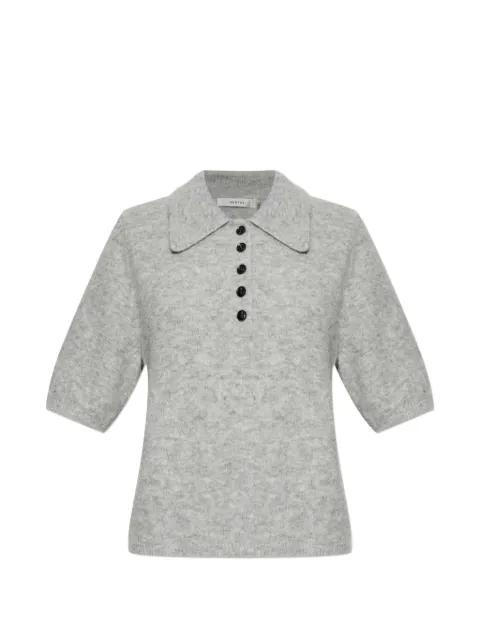 button collared knitwear by GESTUZ