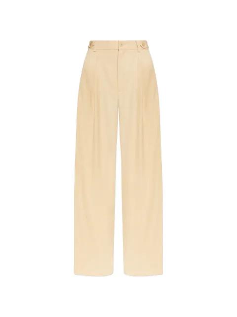 button pleated trousers by GESTUZ