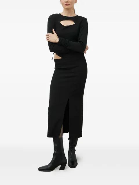 cut-out gathered midi dress by GESTUZ