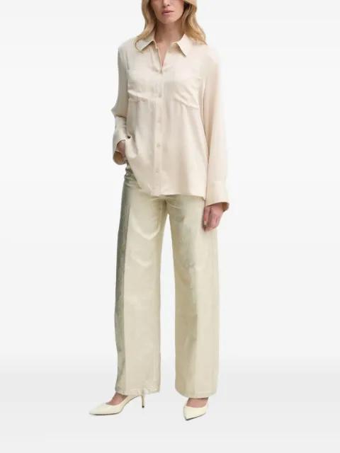 pocket-detail satin shirt by GESTUZ