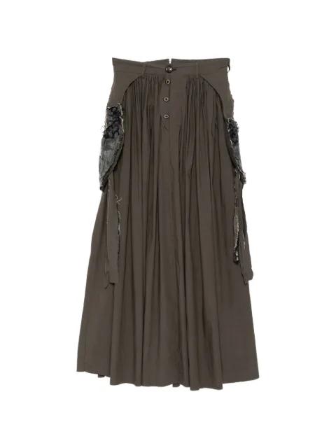 animal-patch gathered skirt by GG IN RED