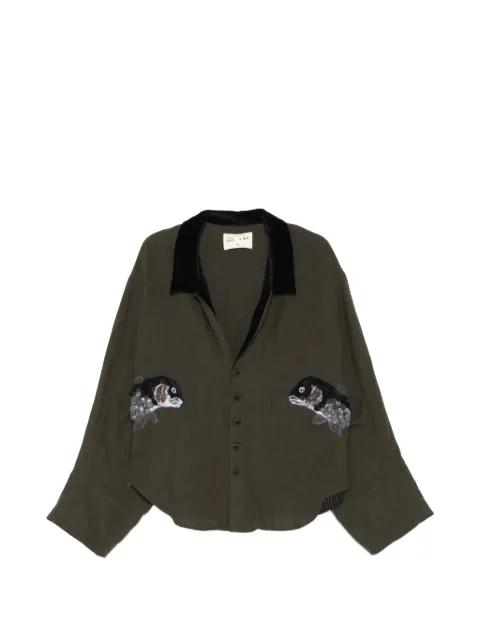 applique button jacket by GG IN RED