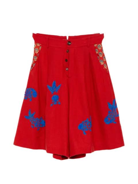 graphic-embroidered shorts by GG IN RED