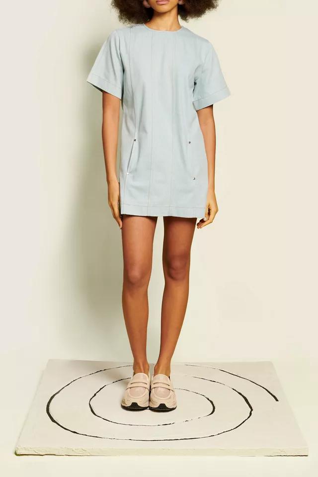 Ghospell Deia Short Sleeve Seamed Denim Mini Dress by GHOSPELL