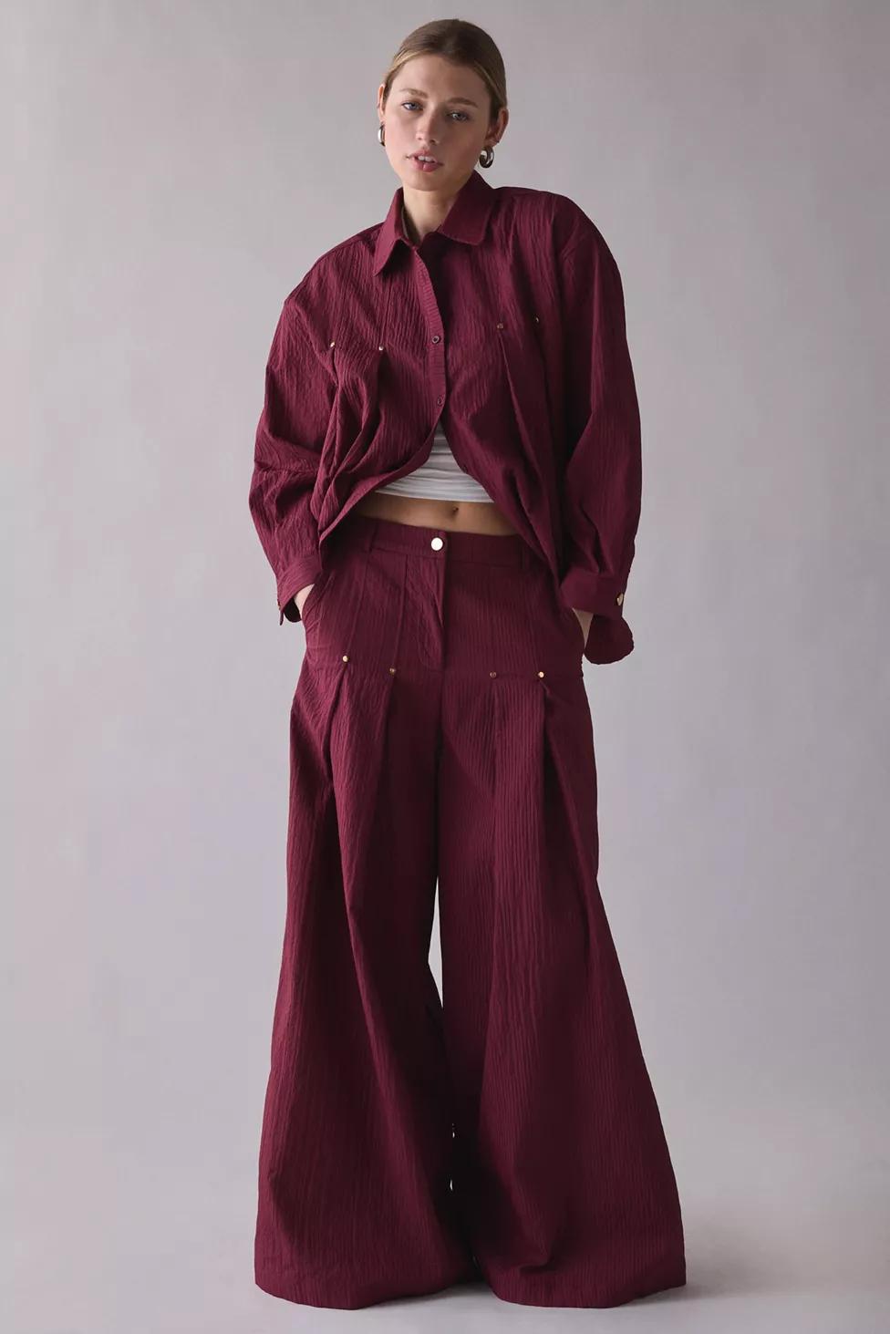Ghospell Kiraz Pleated Wide Leg Trouser Pants by GHOSPELL