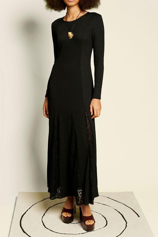 Ghospell Oriane Lace Godet Long Sleeve Maxi Dress by GHOSPELL
