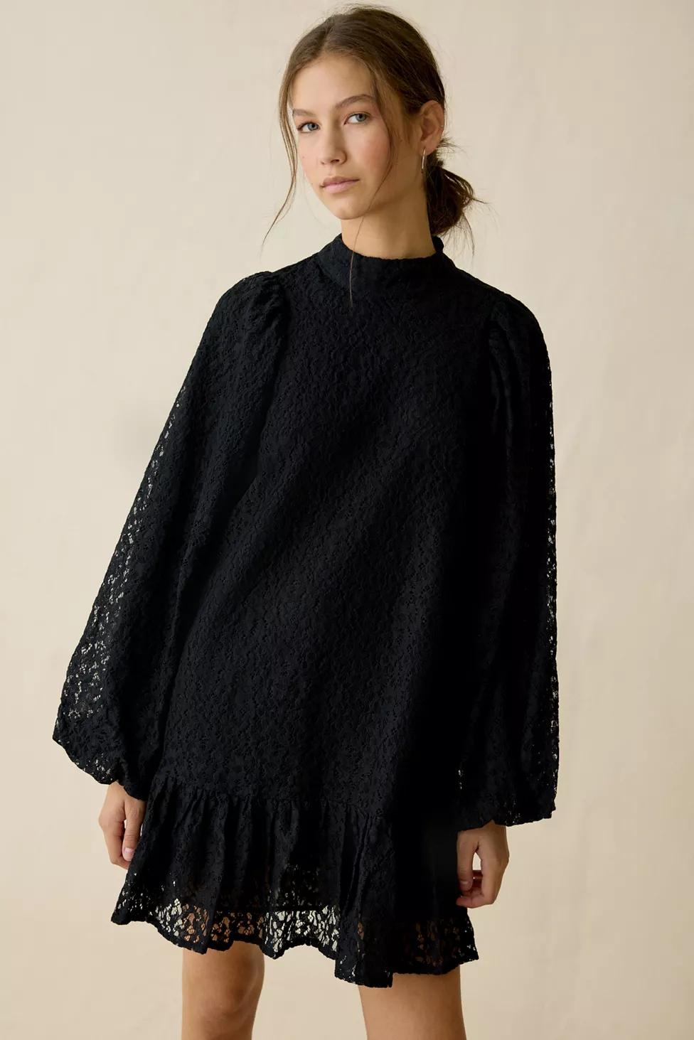 Ghospell Rey Lace Long Sleeve Mini Dress by GHOSPELL