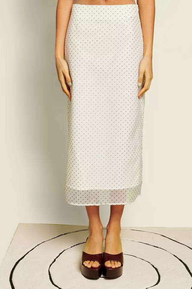 Ghospell Spira Polka Dot Midi Skirt by GHOSPELL