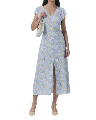 Blair Crepe Floral Sleeveless Midi Dress by GHOST LONDON