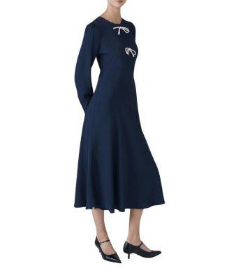 Cora Crepe Tie Front Midi Dress by GHOST LONDON