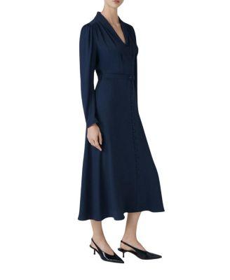 Elena Crepe Button Through Midi Dress by GHOST LONDON